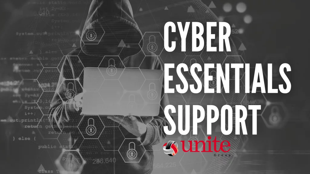cyber essentials support man with a laptop