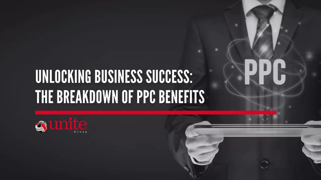 text reads: Unlocking Business Success: The Breakdown of PPC Benefits