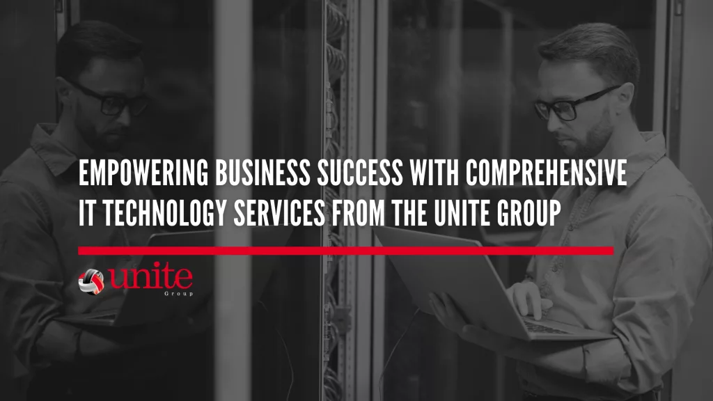 man on laptop. alt text: Empowering Business Success with Comprehensive IT Technology Services from The Unite Group